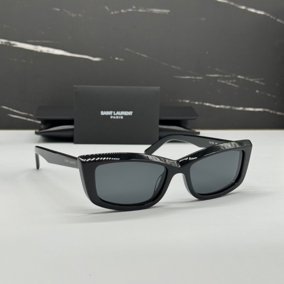 NEW SL 658 001 SAINT LAURENT BLACK SL658 001 WOMEN SUNGLASSES SAINT LAURENT - Picture 4 of 9